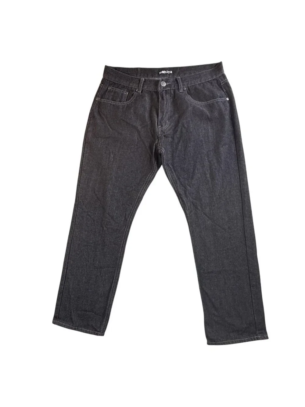 Mecca Jeans Mens 38x32 Black Regular Straight Denim Pants Casual Streetwear Y2K